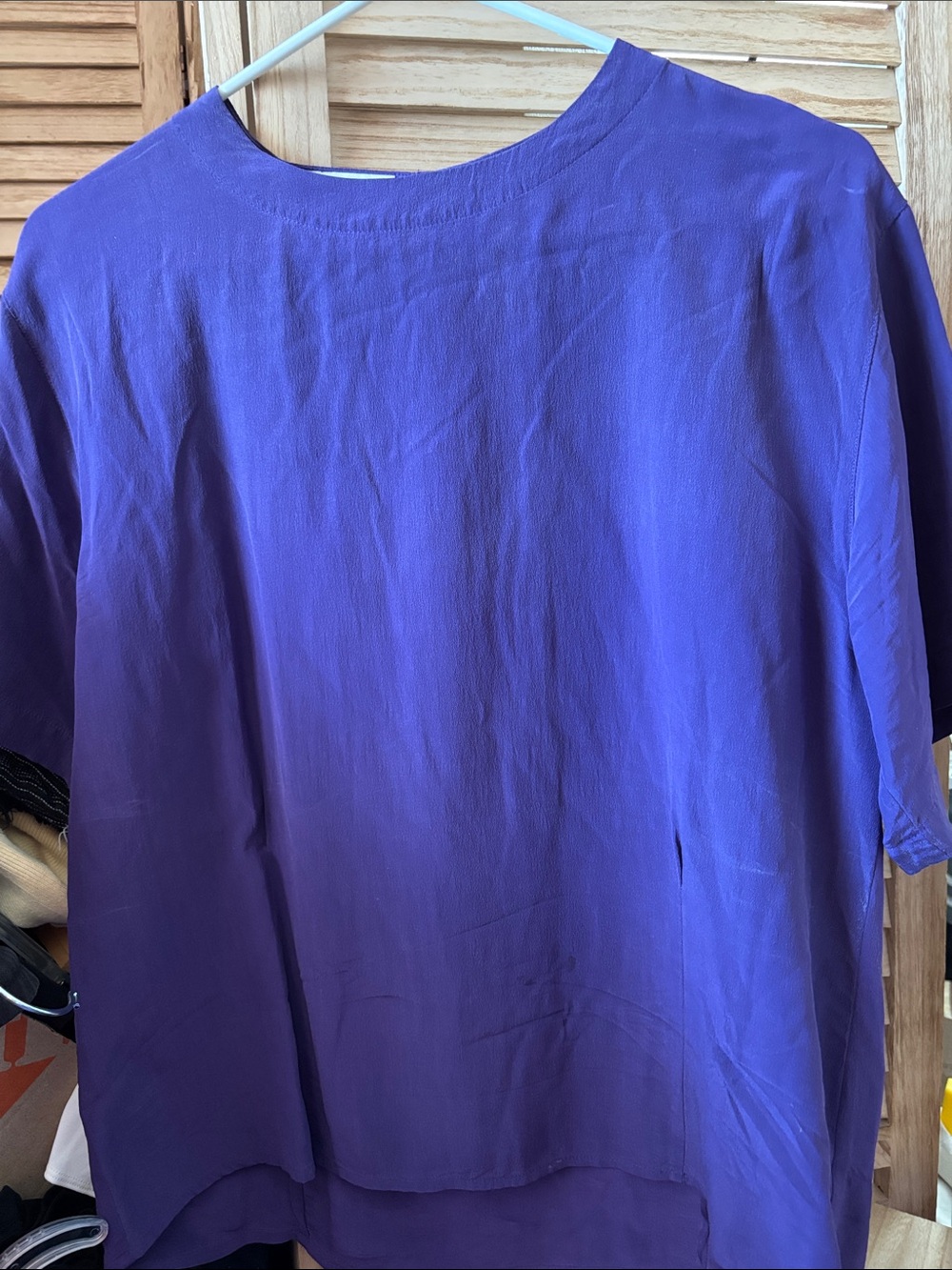 Jones New York Purple Short-Sleeve silk Blouse 8